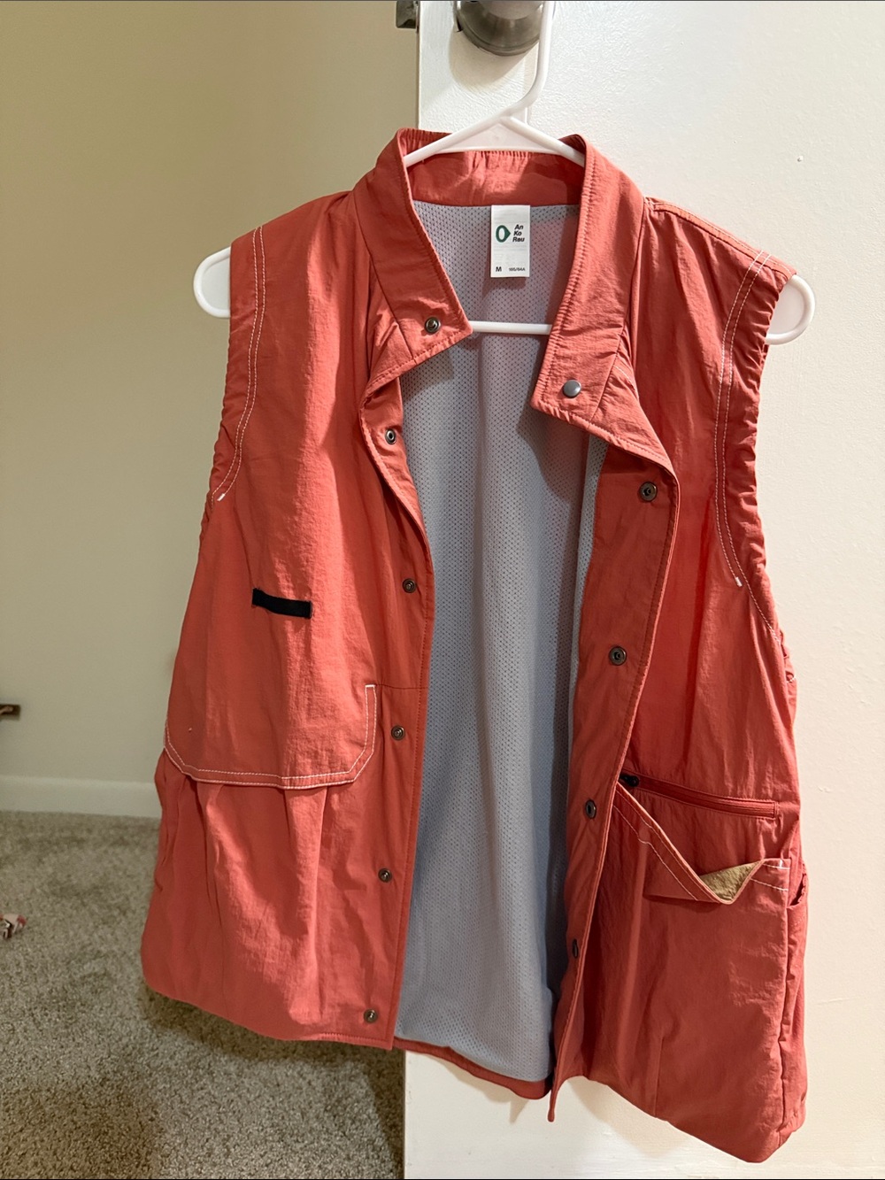 Coral Utility Sleeveless Jacket